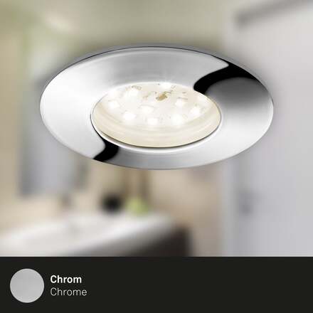 BRILONER LED vestavné svítidlo, pr. 7,5 cm, chrom IP44 BRI 7204-018
