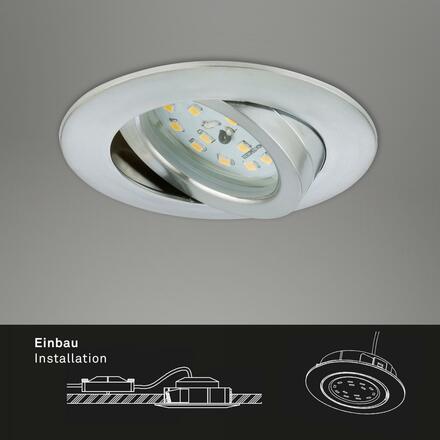 BRILONER 3ks sada LED vestavné svítidlo, pr. 8,2 cm, 5 W, hliník BRI 7209-039