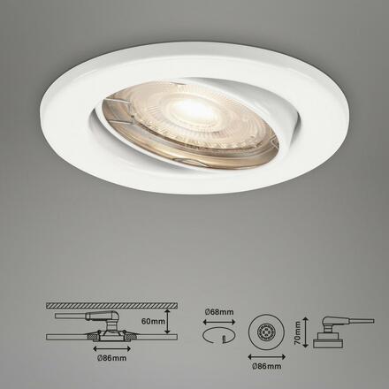 BRILONER 3ks sada LED vestavné svítidlo, pr. 8,6 cm, 5 W, bílé BRI 7220-036