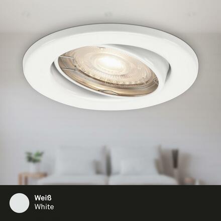 BRILONER 3ks sada LED vestavné svítidlo, pr. 8,6 cm, 5 W, bílé BRI 7220-036