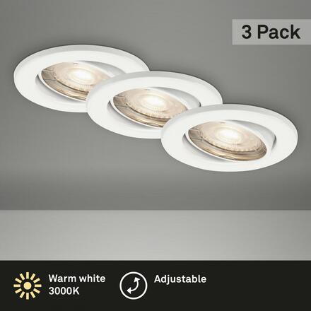 BRILONER 3ks sada LED vestavné svítidlo, pr. 8,6 cm, 5 W, bílé BRI 7220-036