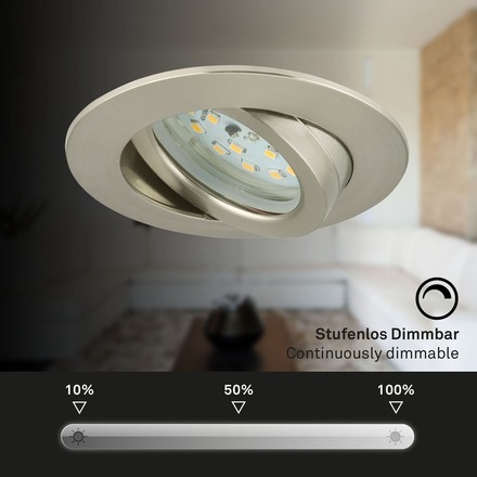 BRILONER 3ks sada LED vestavné svítidlo, pr. 8,2 cm, 5,5 W, matný nikl BRI 7232-032