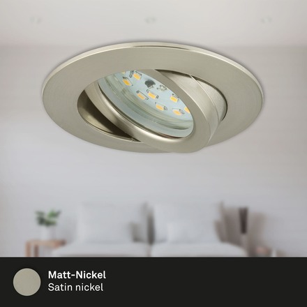 BRILONER 3ks sada LED vestavné svítidlo, pr. 8,2 cm, 5,5 W, matný nikl BRI 7232-032