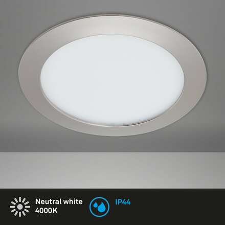BRILONER LED vestavné svítidlo, pr. 17 cm, 12 W, matný nikl IP44 BRI 7286-012