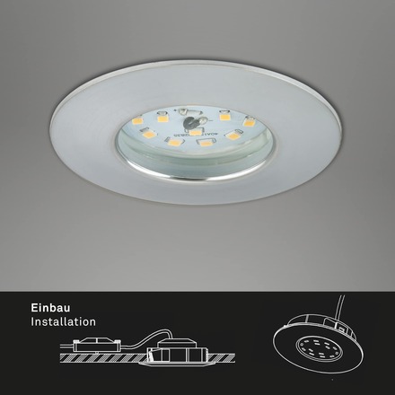 BRILONER 3ks sada LED vestavné svítidlo, pr. 7,5 cm, 6,5 W, hliník IP44 BRI 7295-039