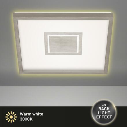 BRILONER Svítidlo LED panel, 42,3 cm, 3000 lm, 22 W, matný nikl BRI 7367-112