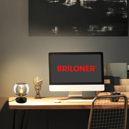 BRILONER Stolní lampa, 19 cm, 1x E14, max. 10W, kouřová černá BRI 7487015