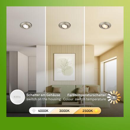 BRILONER Klira 3ks sada LED vestavné bodové svítidlo 230V, stmívatelné, nastavitelné, matný nikl 7587032