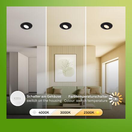 BRILONER Klira 3ks sada LED vestavné bodové svítidlo 230V, stmívatelné, nastavitelné, černé 7587035