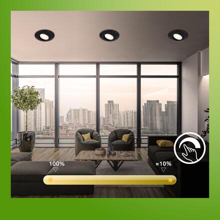 BRILONER Klira 3ks sada LED vestavné bodové svítidlo 230V, stmívatelné, nastavitelné, černé 7587035