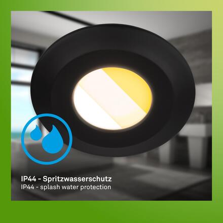 BRILONER Klira 3ks sada vestavných bodových svítidel do koupelny 230V, CTS vypínač, IP44, černá 7588035