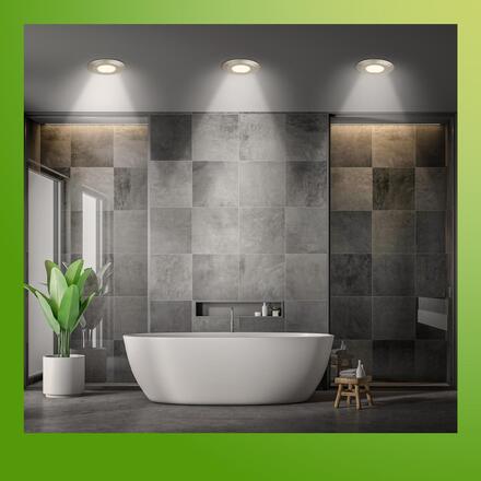 BRILONER Klira 3ks sada vestavných bodových svítidel do koupelny 230V, stmívatelné, IP44, matný nikl 7589032