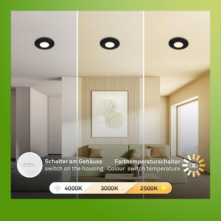BRILONER Klira 3ks sada LED vestavné bodové svítidlo do koupelny 230V, stmívatelné, IP44, černá 7589035