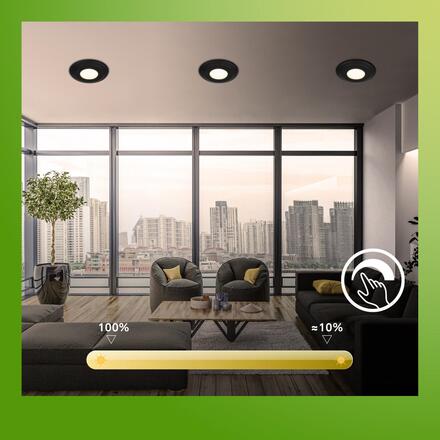 BRILONER Klira 3ks sada LED vestavné bodové svítidlo do koupelny 230V, stmívatelné, IP44, černá 7589035