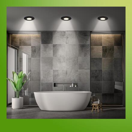 BRILONER Klira 3ks sada LED vestavné bodové svítidlo do koupelny 230V, stmívatelné, IP44, černá 7589035