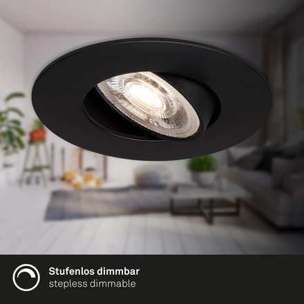 BRILONER LED vestavné svítidlo 4,4 cm 3x 4,9W 480lm černá BRI 7602035