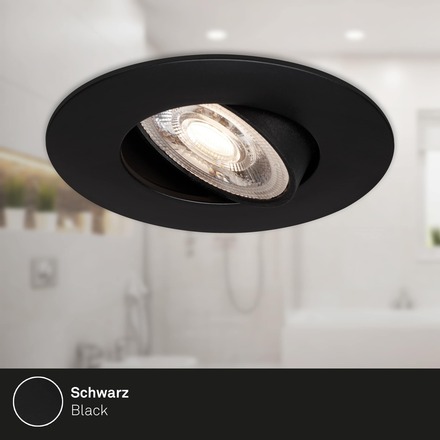 BRILONER LED vestavné svítidlo 4,4 cm 3x 4,9W 480lm černá BRI 7602035