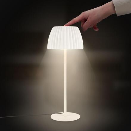 BRILONER Loca stolní lampa - 8W, 800lm, LED, dotykový vypínač, stmívatelná, teplá bílá, starobílá 7625016