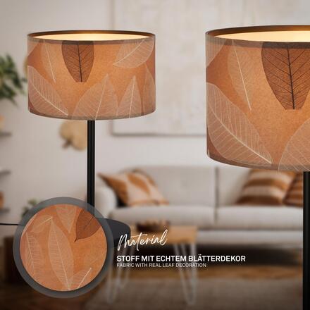 BRILONER Mata stolní lampa, dekor s lístky, kávová barva 7853014