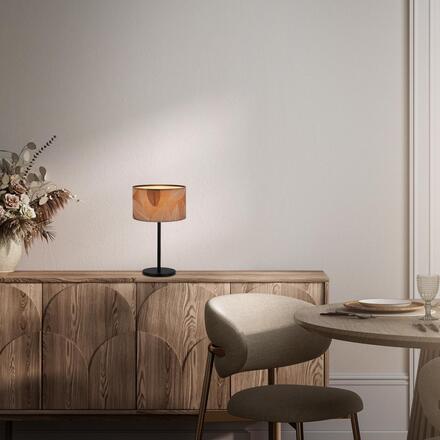 BRILONER Mata stolní lampa, dekor s lístky, kávová barva 7853014