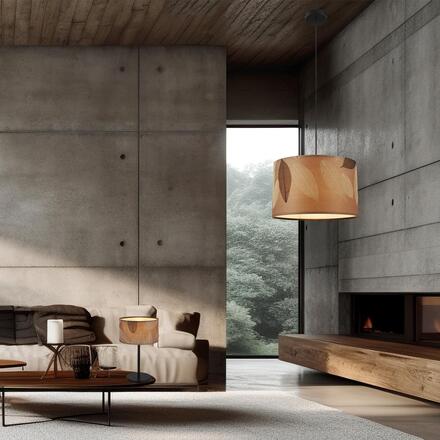 BRILONER Mata stolní lampa, dekor s lístky, kávová barva 7853014