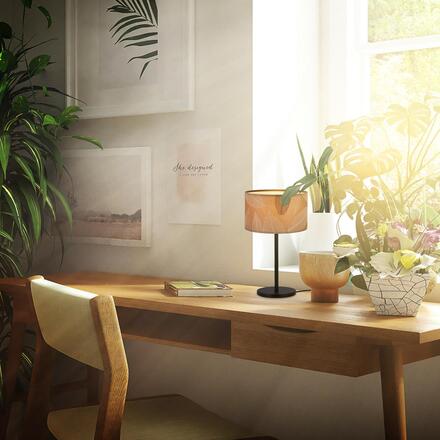 BRILONER Mata stolní lampa, dekor s lístky, kávová barva 7853014