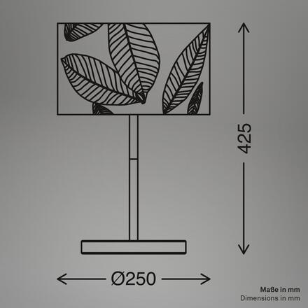BRILONER Mata stolní lampa, dekor s lístky, kávová barva 7853014