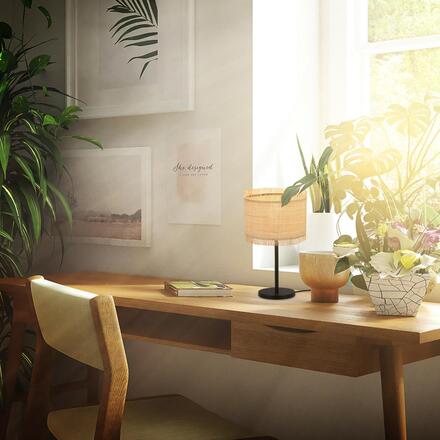 BRILONER Borra stolní lampa, stínidlo ze slámy, přírodní 7854014