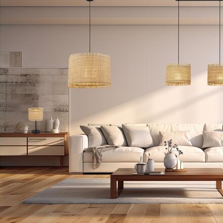 BRILONER Borra stolní lampa, stínidlo ze slámy, přírodní 7854014