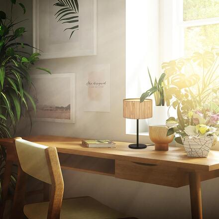 BRILONER Slama stolní lampa, stínidlo z mořské trávy, přírodní 7855014