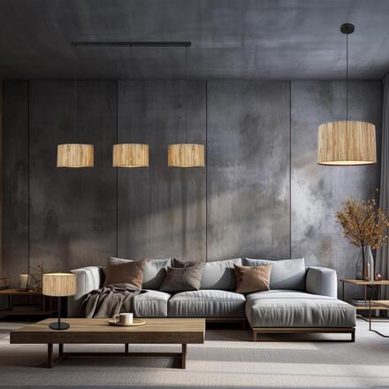 BRILONER Slama stolní lampa, stínidlo z mořské trávy, přírodní 7855014