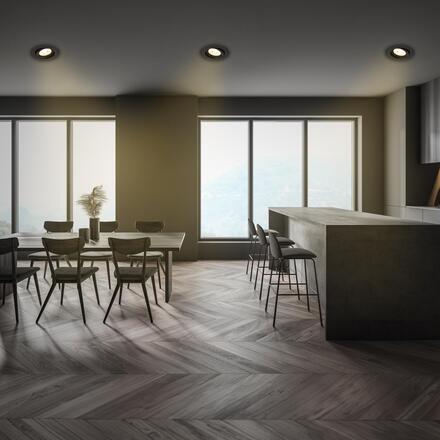 BRILONER LED vestavné / přisazené bodové svítidlo – pr.9mm, 5W, 230V, teplá bílá, nastavitelné, černé 7991015