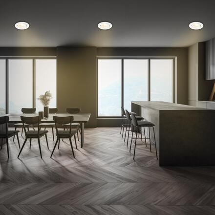 BRILONER LED vestavné / přisazené bodové svítidlo – pr.9mm, 5W, 230V, teplá bílá, nastavitelné, bílé 7991016