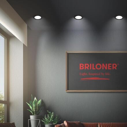 BRILONER Jeft vestavná svítidla 12mm 3ks sada - 230V, 6W, 660lm, LED, neutrální bílá, černá 7993035