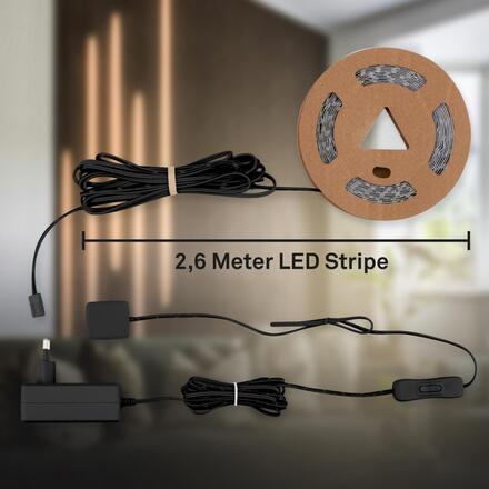 BRILONER Startovací sada On/Off LED pásek pro nástěnné panely – 260cm, vypínač, vč. rozbočovače 8018147