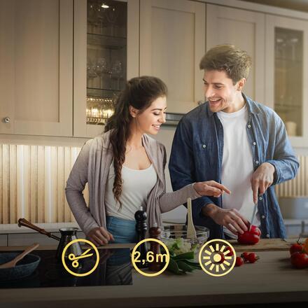 BRILONER Prodlužovací sada LED Strip On/Off pro nástěnný panel – 260 cm, teplá bílá, zkracovatelná, samolepící, bílé 8019147