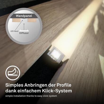 BRILONER Prodlužovací sada LED Strip On/Off pro nástěnný panel – 260 cm, teplá bílá, zkracovatelná, samolepící, bílé 8019147