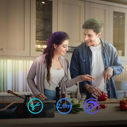 BRILONER Startovací sada RGB LED pásek pro nástěnné panely – 260cm, dálkový ovladač, vč. rozbočovače 8022252