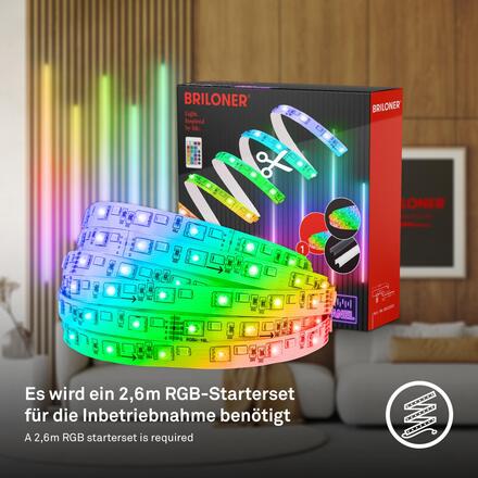 BRILONER Prodlužovací sada RGBW pro nástěnný panel – 260cm RGB LED pásek 8023252