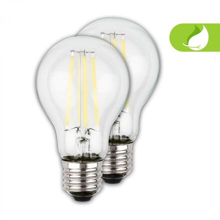 BRILONER EEK A 2ks sada E27 LED žárovka, třída A, Filament, 50.000h, 1055lm, 5W, teple bílé světlo, A60 0551005