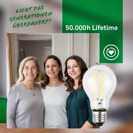 BRILONER EEK A 2ks sada E27 LED žárovka, třída A, Filament, 50.000h, 1055lm, 5W, teple bílé světlo, A60 0551005