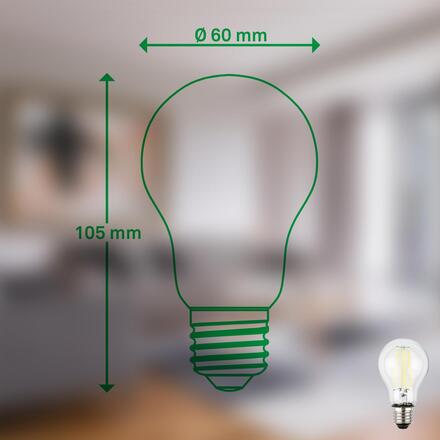 BRILONER EEK A 2ks sada E27 LED žárovka, třída A, Filament, 50.000h, 1055lm, 5W, teple bílé světlo, A60 0551005