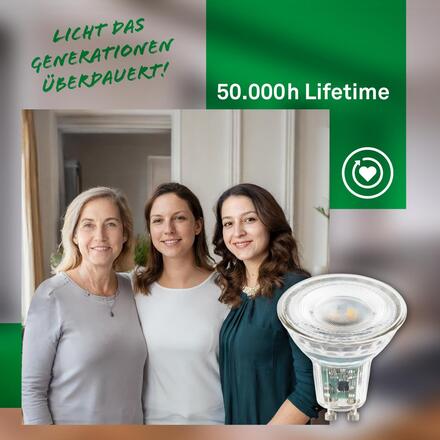 BRILONER EEK A 2ks sada GU10 LED žárovka, třída A, 50.000h, 850lm, 4,7W, teple bílé světlo 0557004