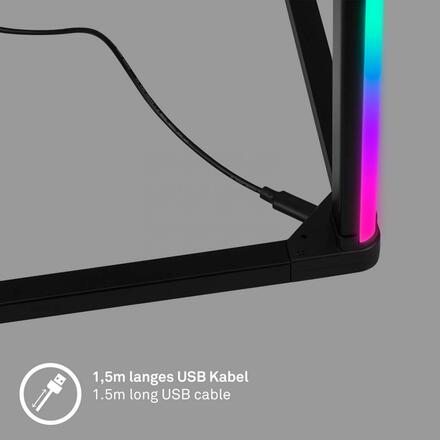 BRILONER RGBIC LED stojanová lampa, dálkový ovladač, Gaming Deko, stmívatelné, 143 cm, časovač 1203015