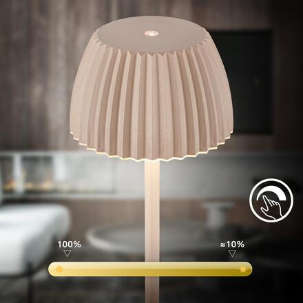 BRILONER nabíjecí stojanová lampa Riffle - 124 cm, 4,2W, 400lm, bezdrátová, LED, stmívatelná, dotykový vypínač, béžová 1238011