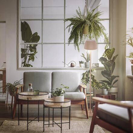 BRILONER nabíjecí stojanová lampa Riffle - 124 cm, 4,2W, 400lm, bezdrátová, LED, stmívatelná, dotykový vypínač, béžová 1238011