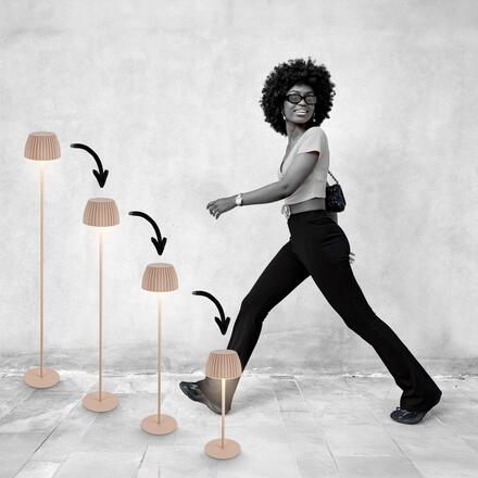 BRILONER nabíjecí stojanová lampa Riffle - 124 cm, 4,2W, 400lm, bezdrátová, LED, stmívatelná, dotykový vypínač, béžová 1238011