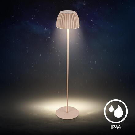 BRILONER nabíjecí stojanová lampa Riffle - 124 cm, 4,2W, 400lm, bezdrátová, LED, stmívatelná, dotykový vypínač, béžová 1238011