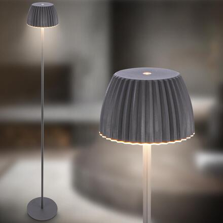 BRILONER nabíjecí stojanová lampa Riffle - 124 cm, 4,2W, 400lm, LED, bezdrátová, stmívatelná, dotykový vypínač, antracit 1238015