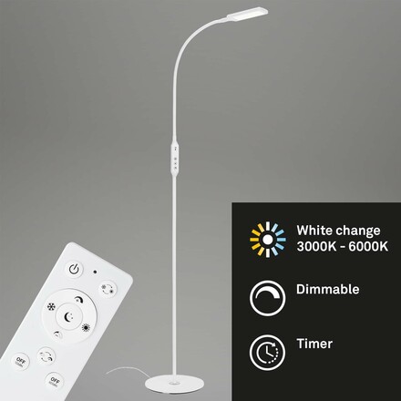 BRILONER LED CCT stojací svítidlo s dotykovým vypínačem pr. 24 cm 7W 700lm bílé BRILO 1296-016